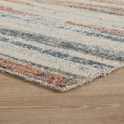 Aress Stripe Multi Rug – close-up corner texture detail