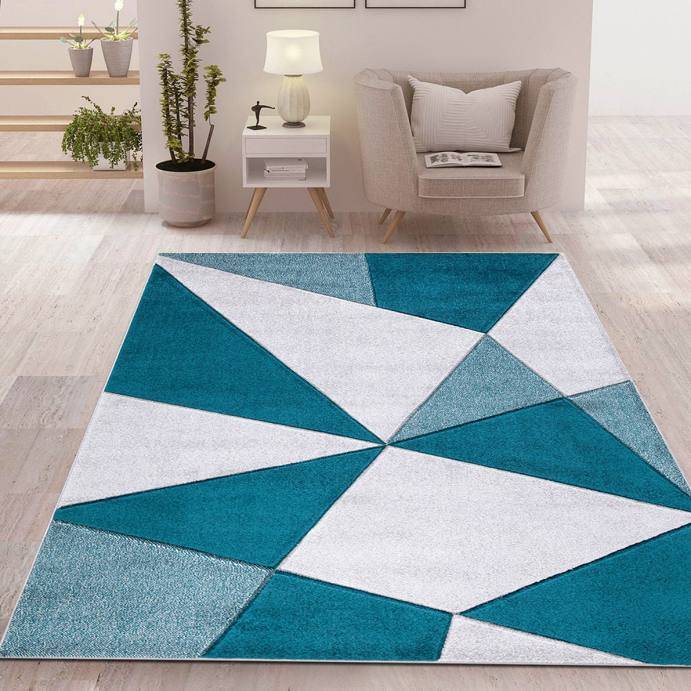 Hand Carved Geometric Rugs Emerald (Ath)
