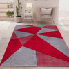 Hand Carved Geometric Rugs Red (Ath)