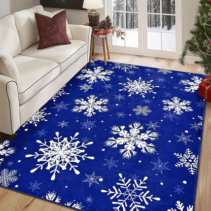 Snowflake Christmas Rug – Rectangular – Fast Delivery (UK)