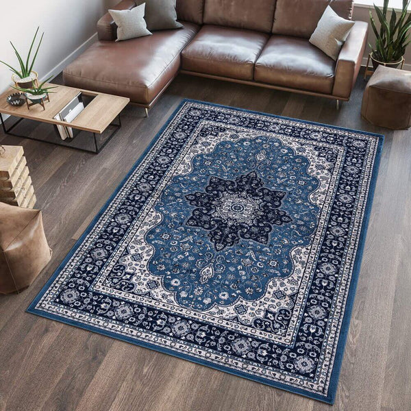 Buy Blue Persian Rug - Soft Non-Slip Traditional Style