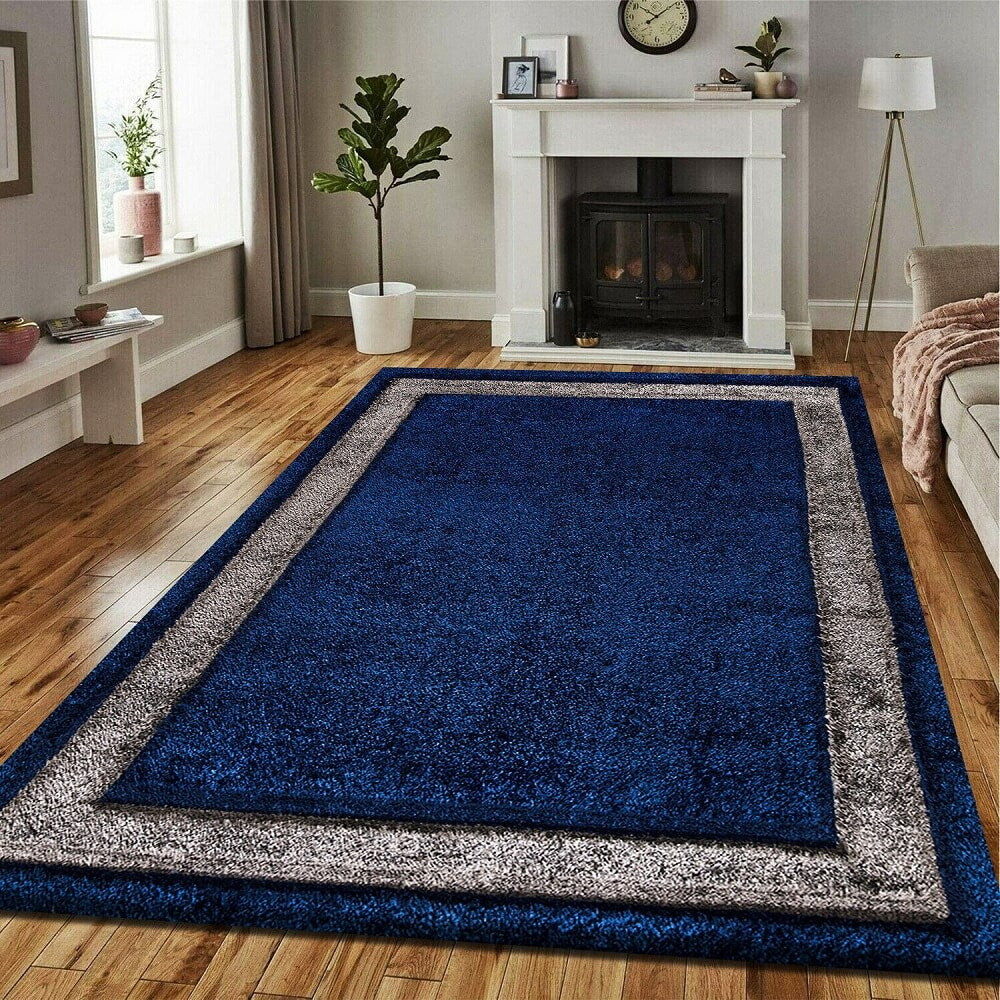 Soft Fluffy Shaggy Rugs Blue (TRANI)