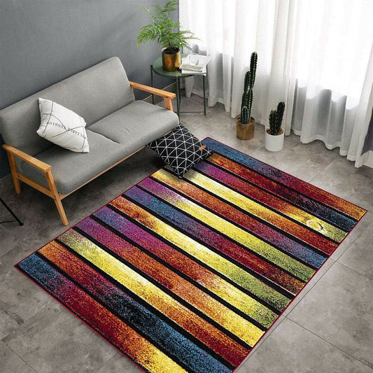 Colourful Area Rugs Stripes (Multi)