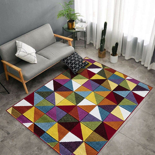 Colourful Area Rugs Triangle (Multi)