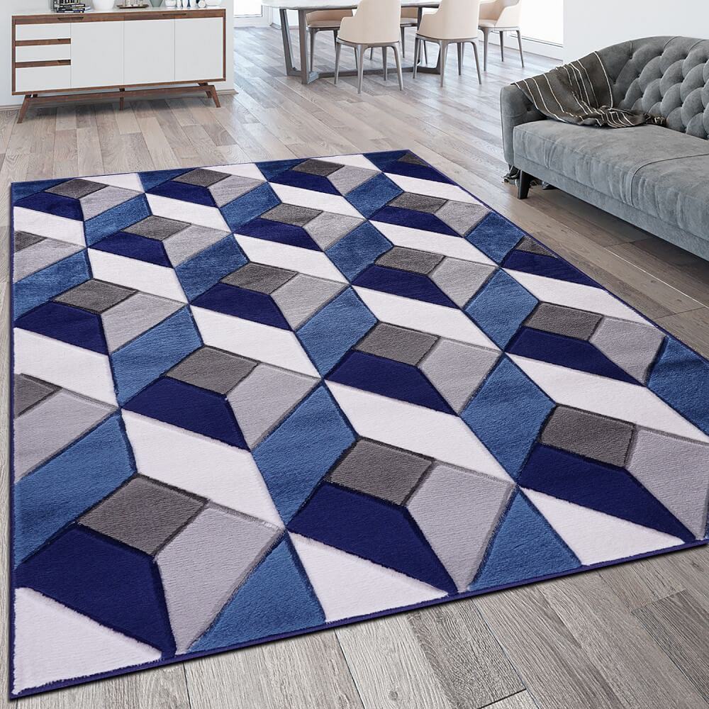 Geometric Rugs Blue Diamond Style (Dia)