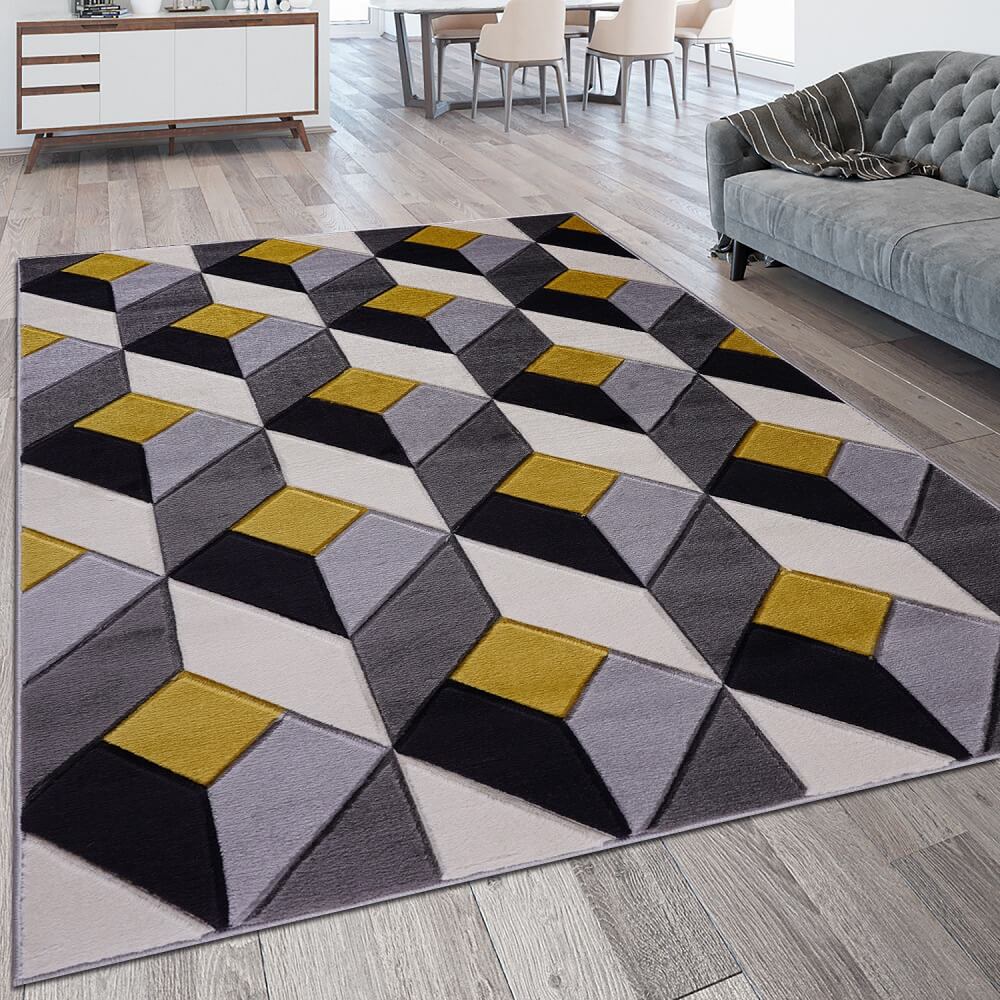 Geometric Rugs Yellow Diamond Style (Dia)