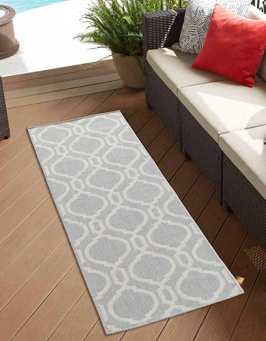 Sky Trellis Living Room Area Runner Rug Dark Grey