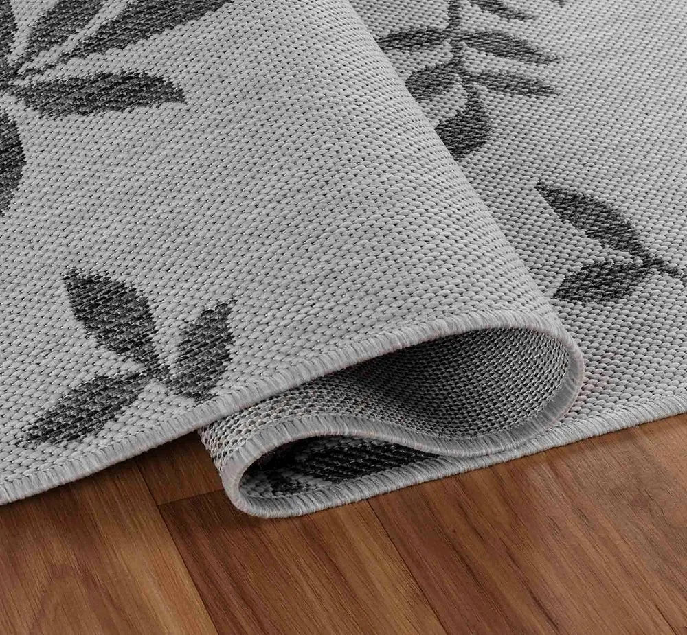 Sky Flower Living Room Area Runner Rug Dark Grey