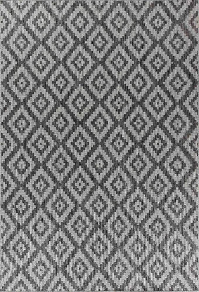 Sky Diamond Living Room Area Runner Rug Dark Grey