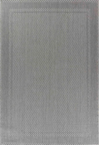 Sky Bordered Living Room Area Runner Rug Dark Grey