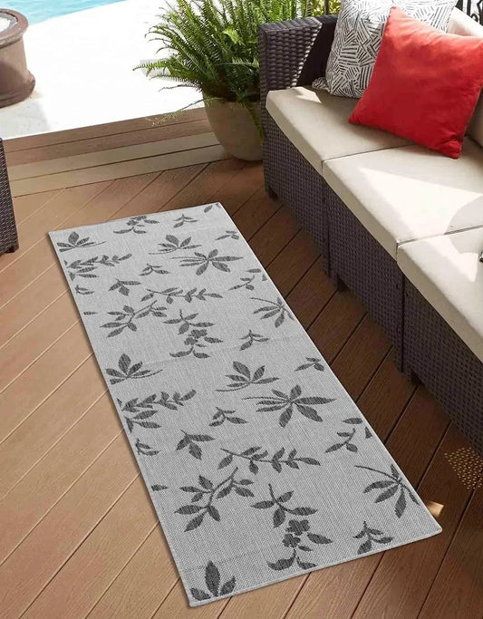 Sky Flower Living Room Area Runner Rug Dark Grey