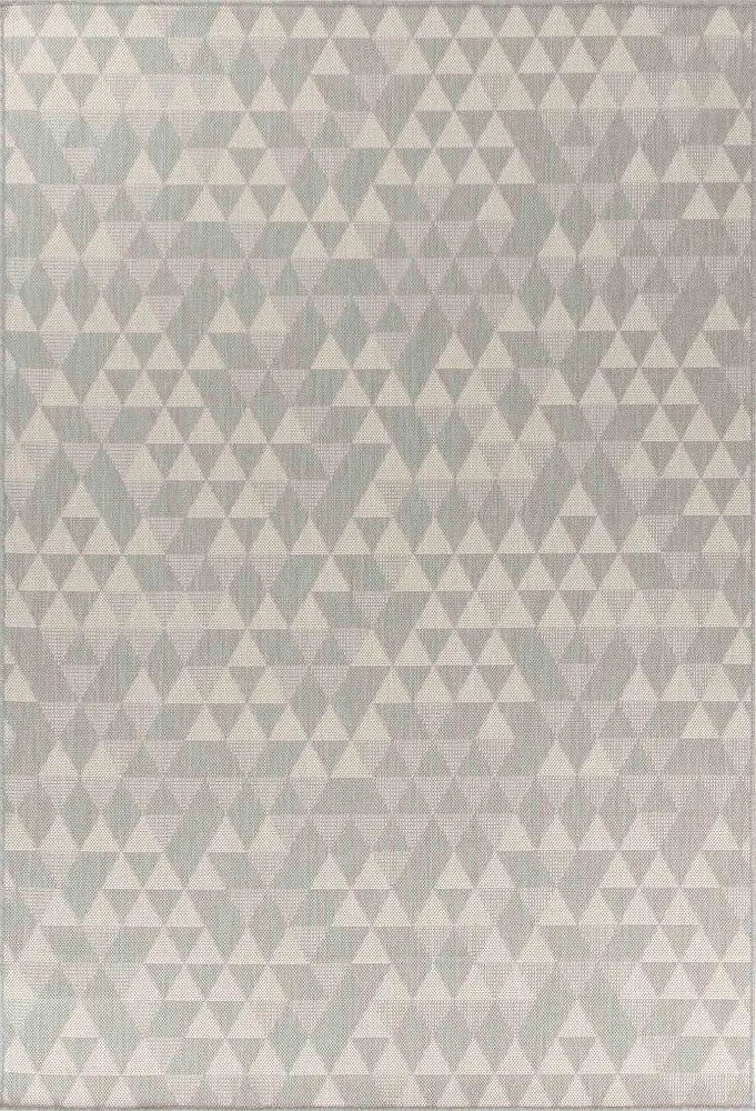 Sky Triangle Living Room Area Runner Rug Silver