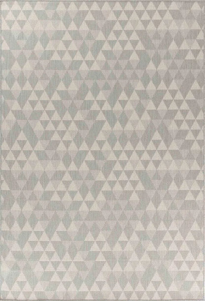 Sky Triangle Living Room Area Runner Rug Silver