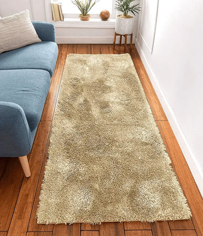 Shimmer Shaggy Fluffy Rugs Ivory (Nat)