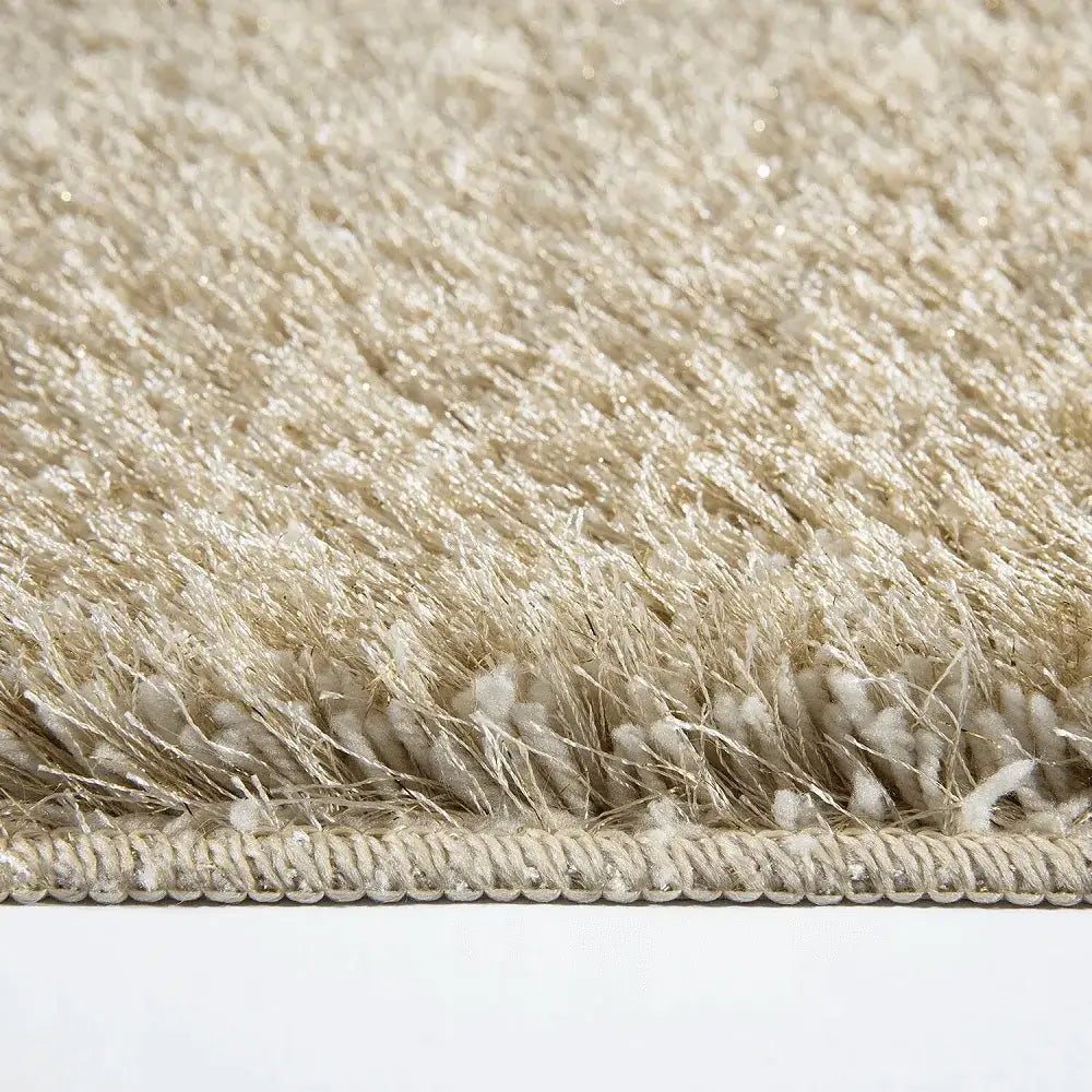 Shimmer Shaggy Fluffy Rugs Ivory (Nat)