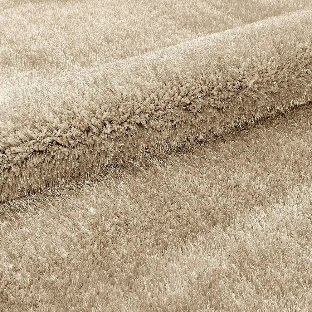 Shimmer Shaggy Fluffy Rugs Ivory (Nat)