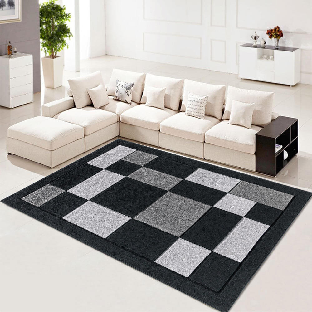 Modern Hand Carved Rugs Black (Hav)