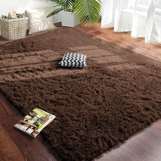 Soft Fluffy Decorative Brown Shaggy Rugs