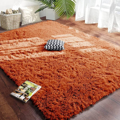 Soft Fluffy Decorative Rust Shaggy Rugs