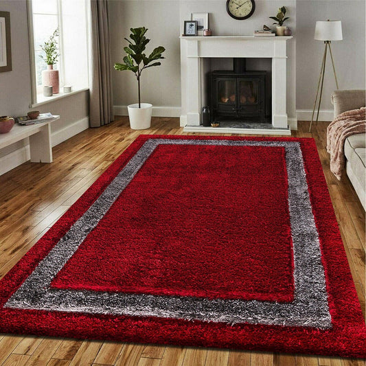 Soft Fluffy Shaggy Rugs Red (TRANI)