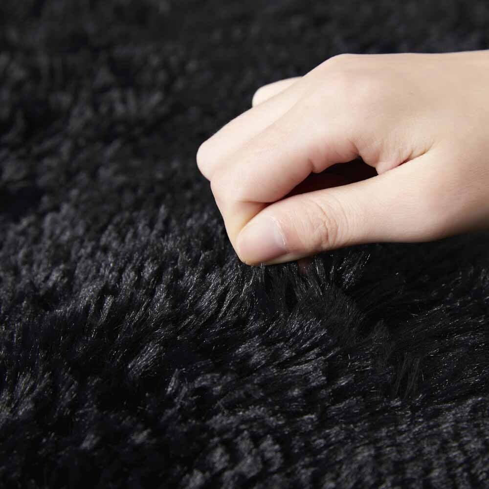 Soft Fluffy Decorative Black Shaggy Rugs`