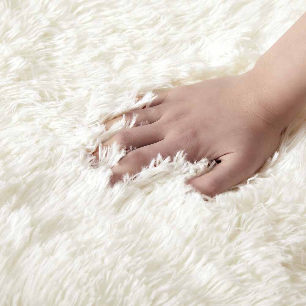 Soft Fluffy Decorative Cream Shaggy Rugs