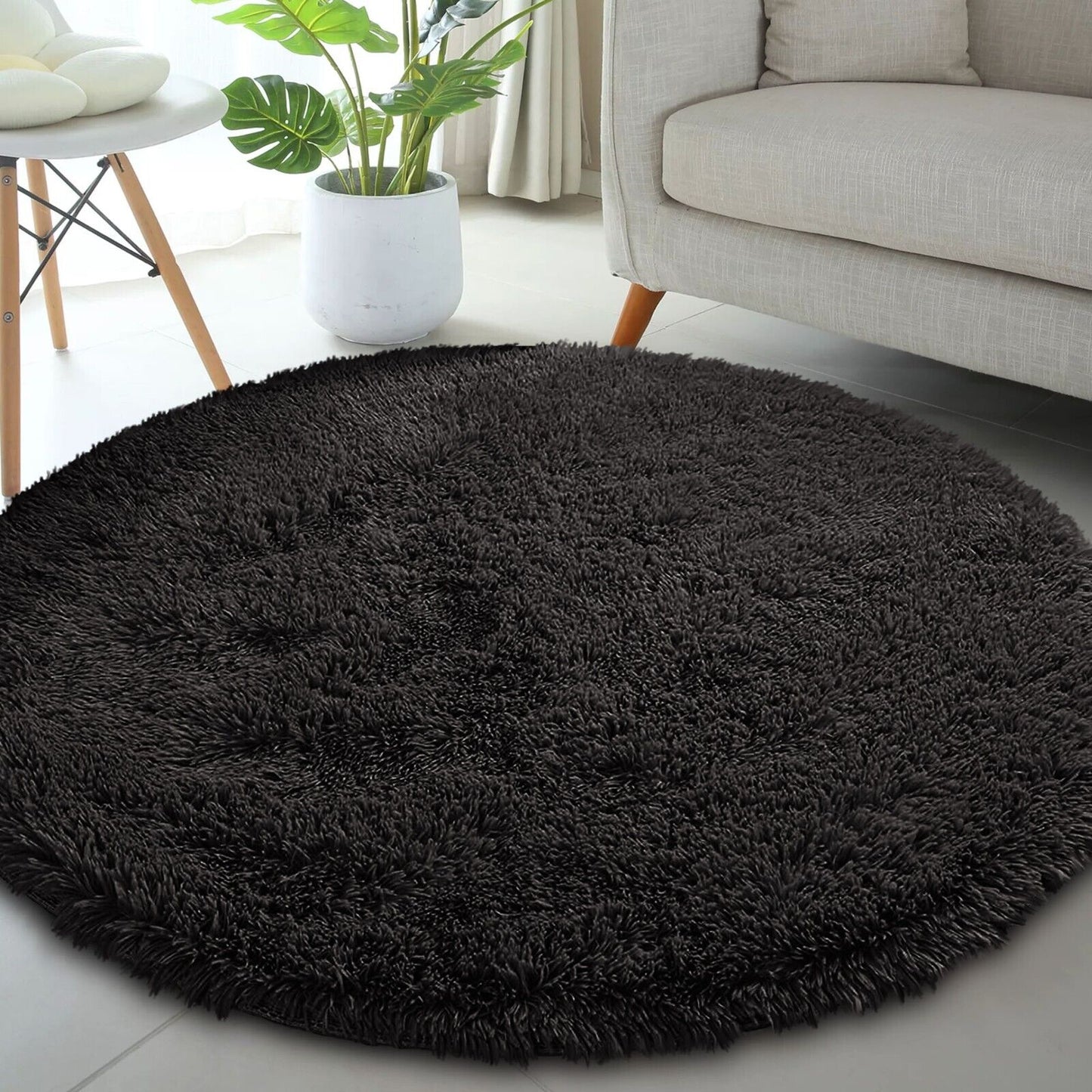 Soft Fluffy Decorative Black Shaggy Rugs`