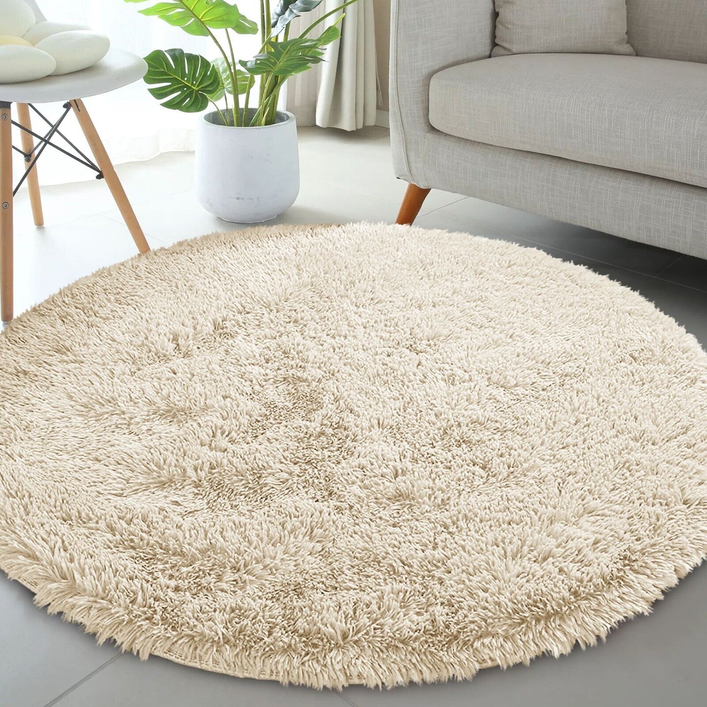 Soft Fluffy Decorative Cream Shaggy Rugs