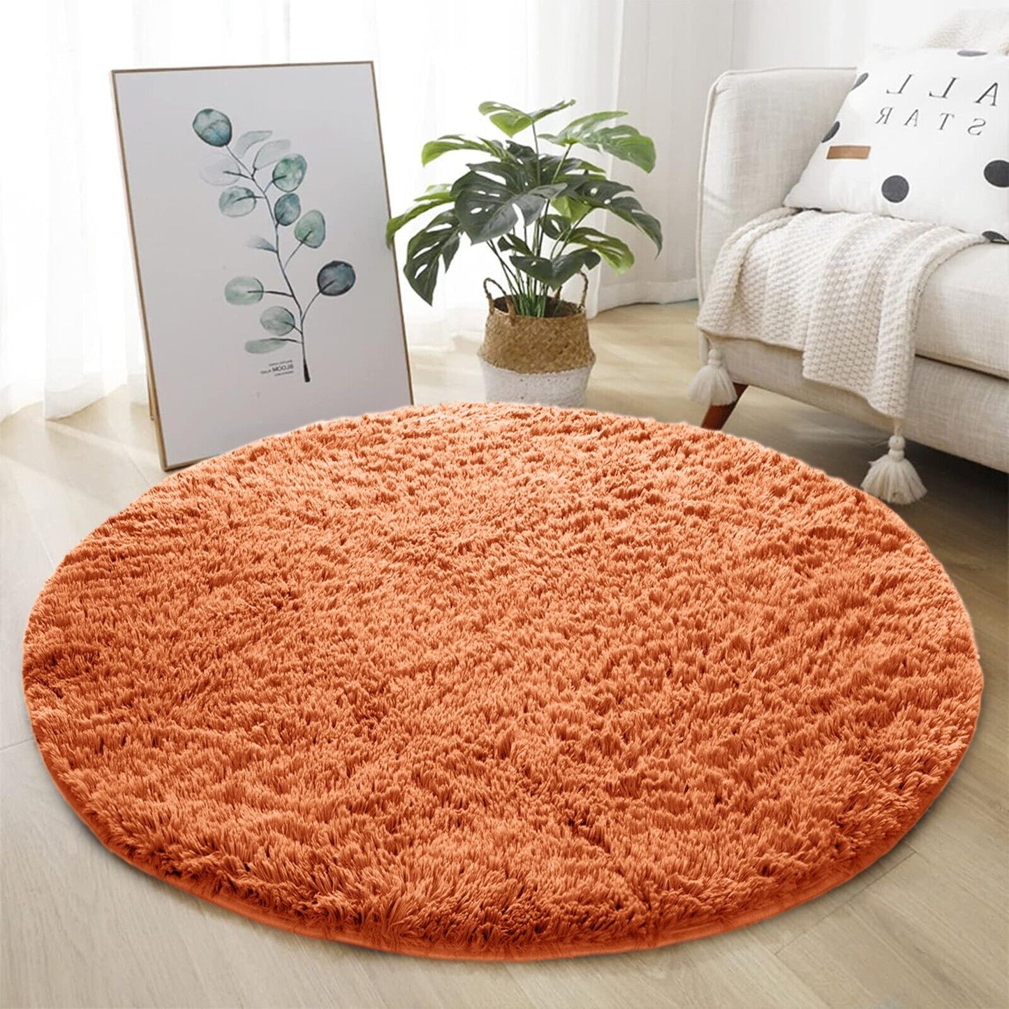 Soft Fluffy Decorative Rust Shaggy Rugs