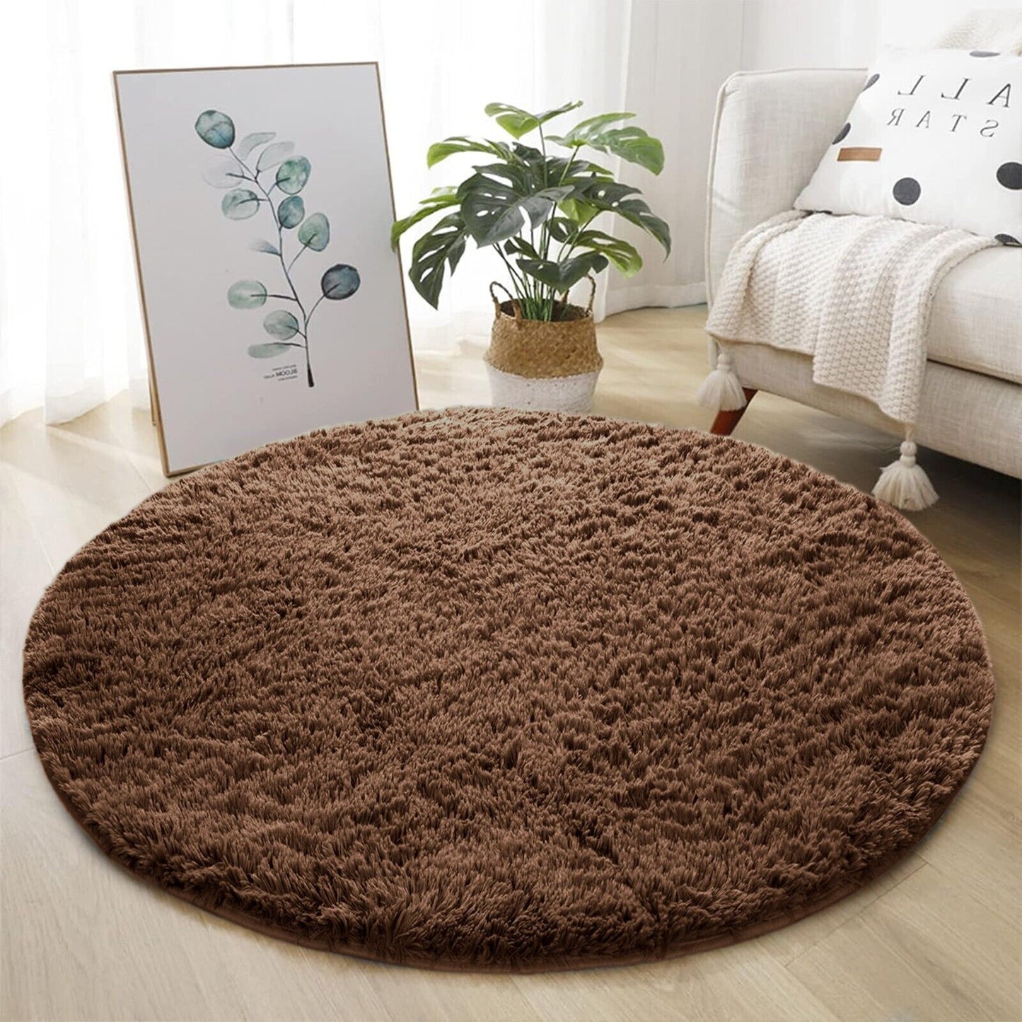 Soft Fluffy Decorative Brown Shaggy Rugs