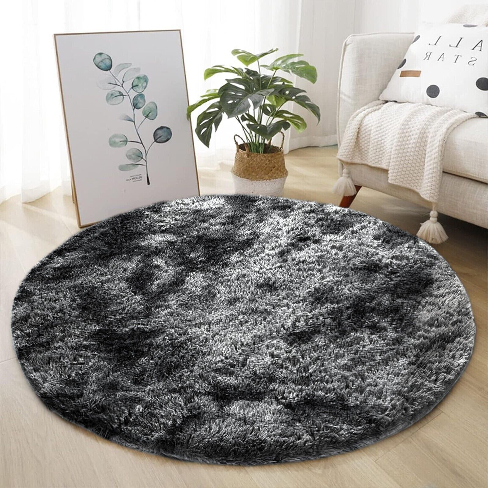 Soft Fluffy Charcoal Shaggy Rugs