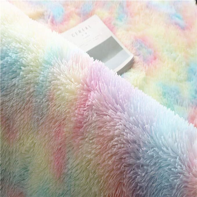 Soft Fluffy Decorative Rainbow Shaggy Rugs