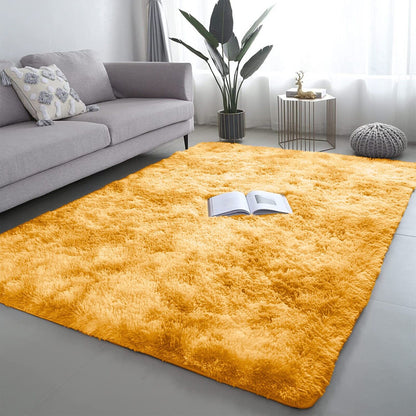 Soft Fluffy Decorative Ochre Shaggy Rugs