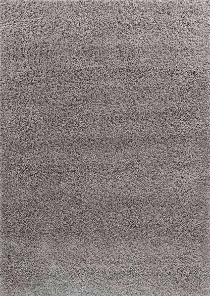 detailed textured view of grey shaggy rug