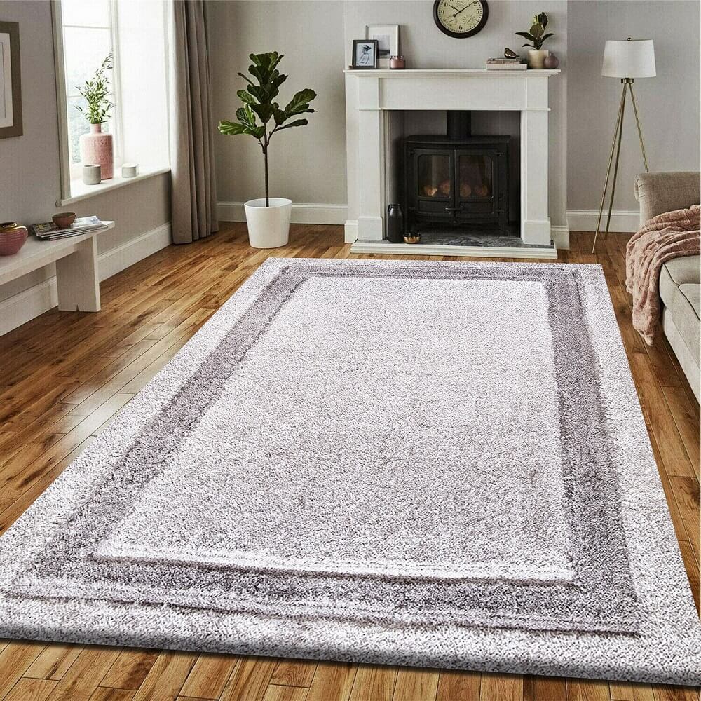 Soft Fluffy Shaggy Rugs Silver (TRANI)