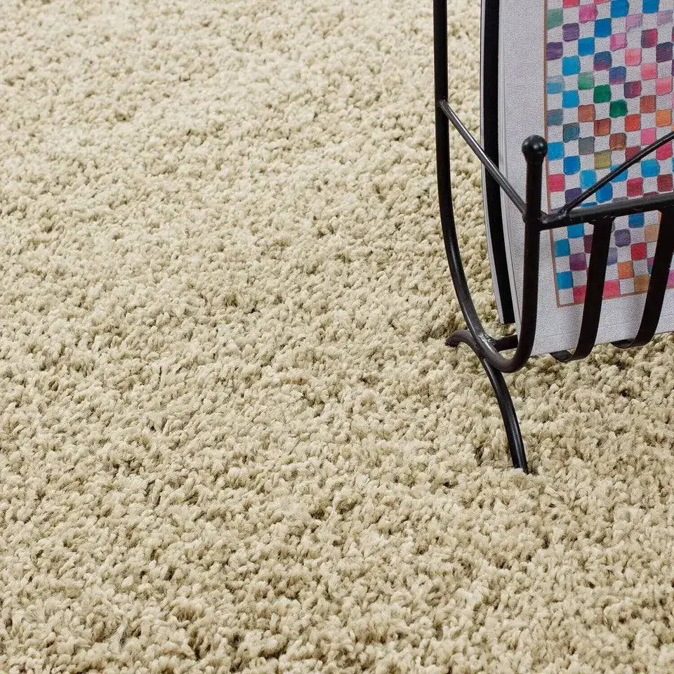 Beige Shaggy Rugs Thick Pile (V-63)