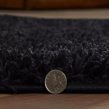 Black Shaggy Rugs Thick Pile (V-63)