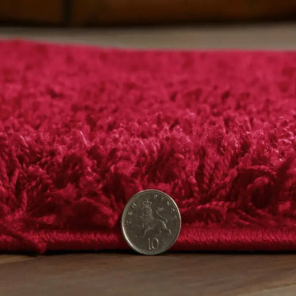 Red Shaggy Rugs Thick Pile (V-63)