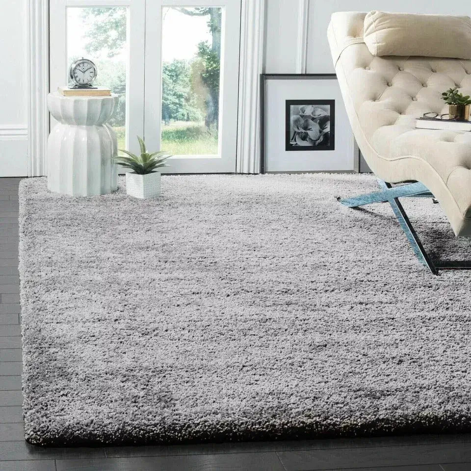 Grey Shaggy Rugs Thick Pile (V-63)