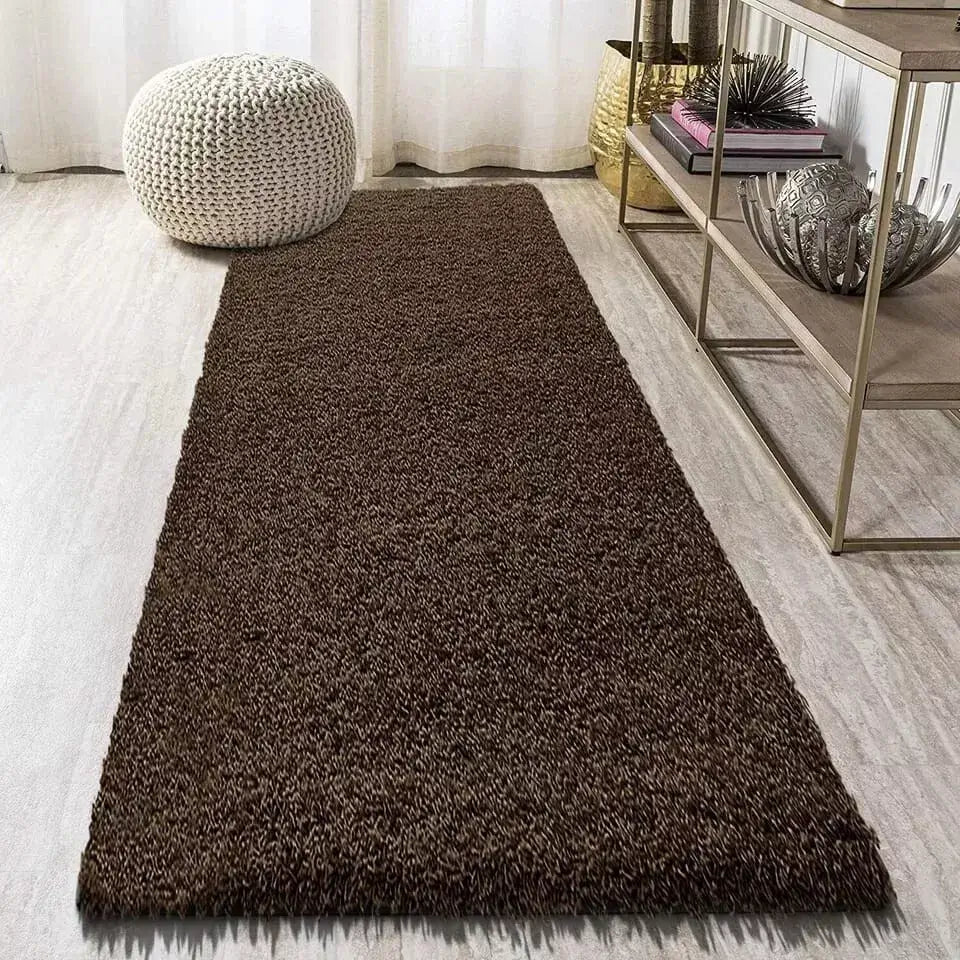 Brown Shaggy Rugs Thick Pile (V-63)