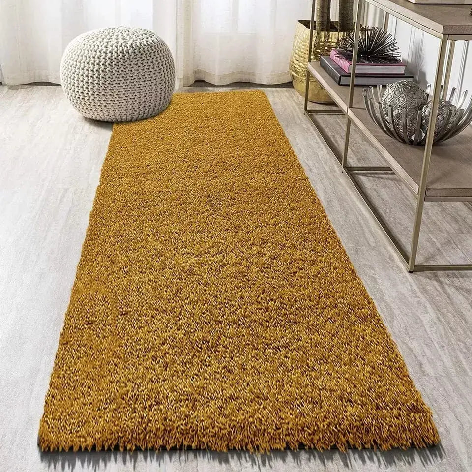 Yellow Shaggy Rugs Thick Pile (V-63)