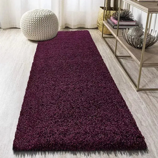 Purple Shaggy Runner Rugs Thick Pile (V-63)