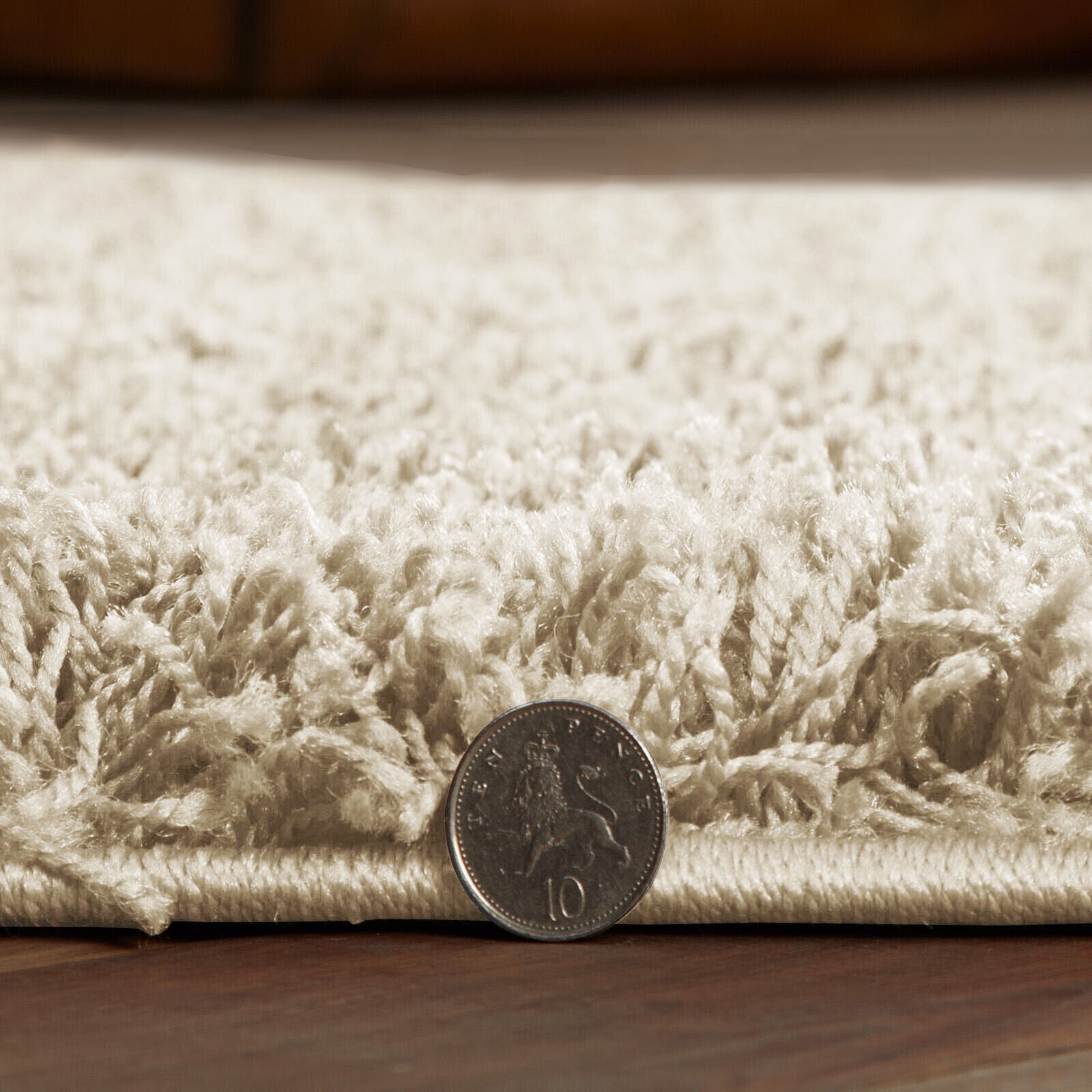Beige Shaggy Rugs Thick Pile (V-63)