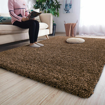Thick Pile Rug Thick Shaggy Rug Coffee | 5cm Dense Shag Pile