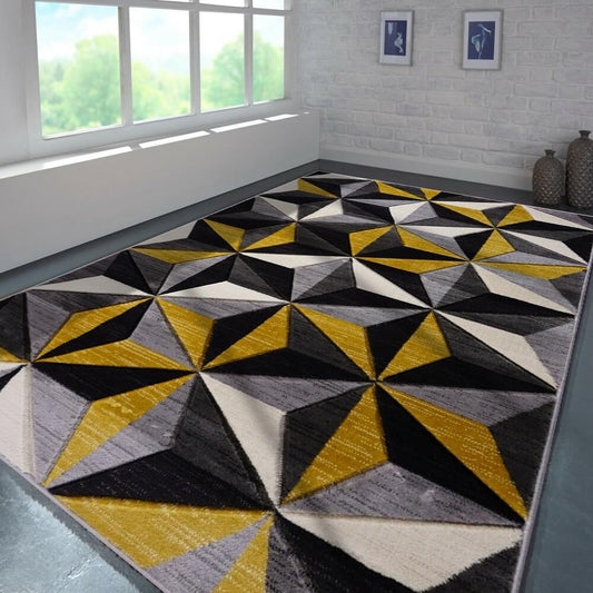 Yellow Geometric Rugs Triangle Style (Vas)